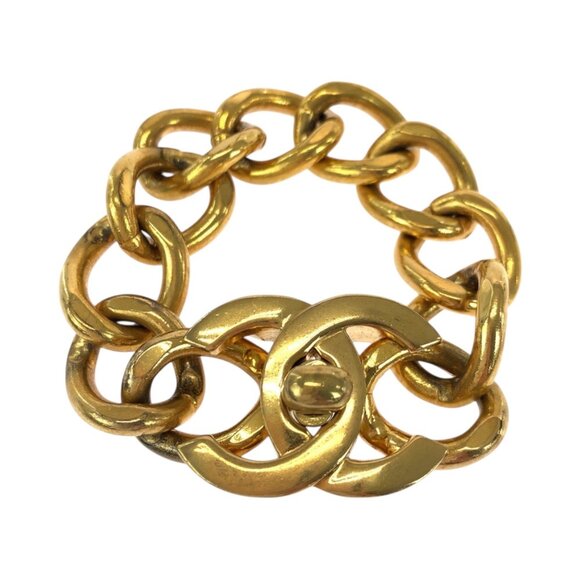 CHANEL Vintage Gold Logo Charm Bracelet - Picture 1 of 10